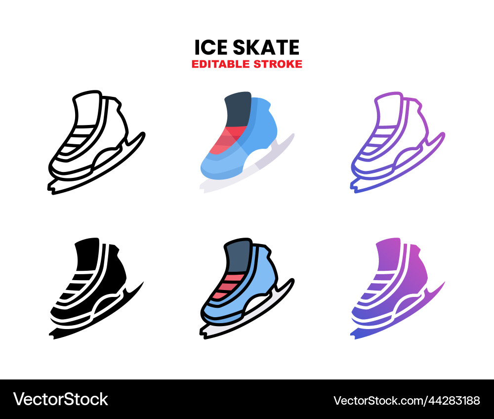 Ice skate icon set with different styles Ice skate icon set with different styles vector image