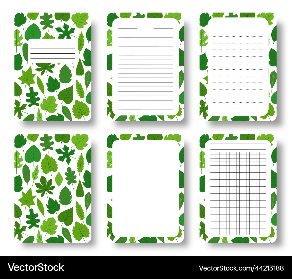 Notepad Abdeckung Linie Gitter Seite Blumen Zweig Blatt Notepad Abdeckung Linie Gitter Seite Blumen Zweig Blatt Vektorbild