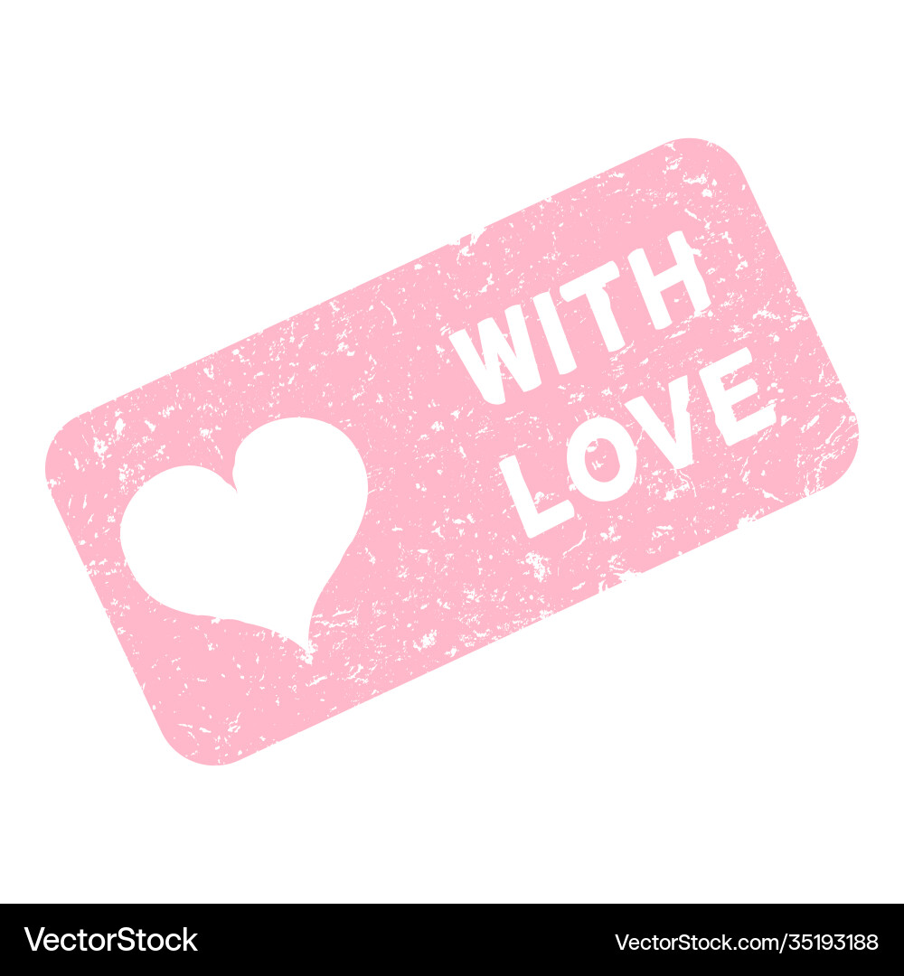 Rosa Stempel mit Liebe Rosa Stempel mit Liebe vektorbild