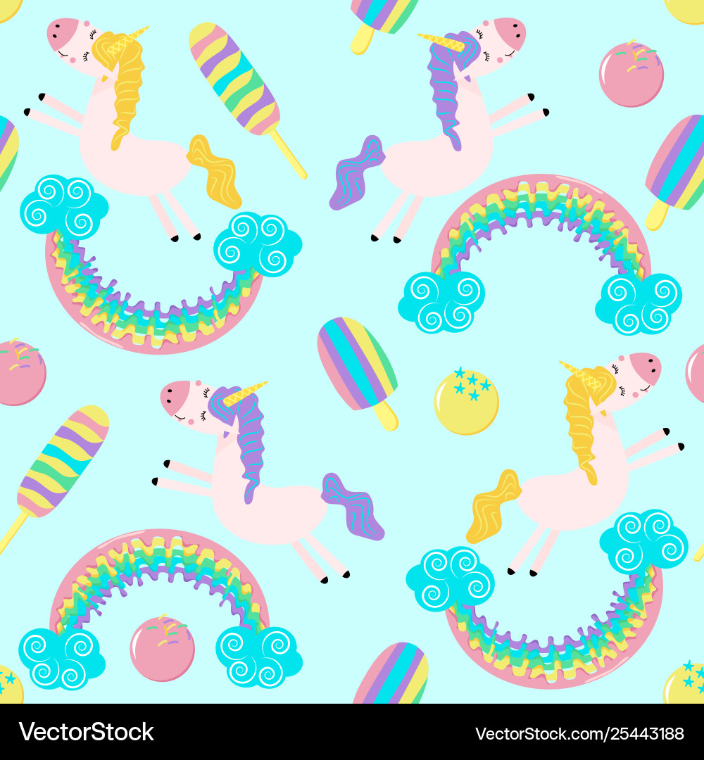 Seamless pattern with unicorn rainbow Seamless pattern with unicorn rainbow vector image