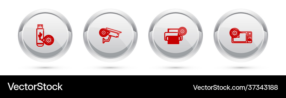 Set line usb flash drive setting security camera Set line usb flash drive setting security camera Vector Image