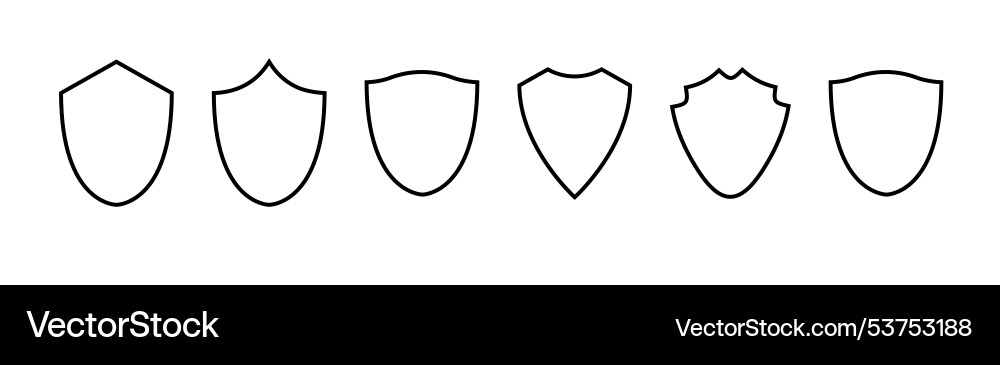 Shield frame set collection signs empty vector image