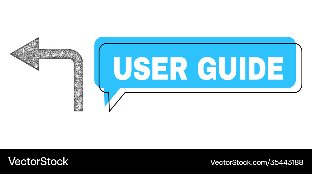 Shifted user guide conversation bubble and network Vector Image