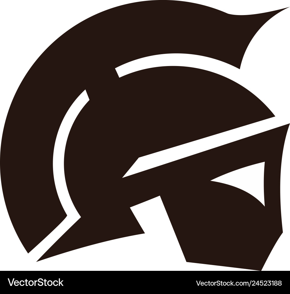 Spartan warrior helmet head Vector Image