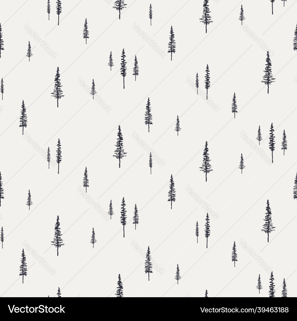Spruce fir trees minimal seamless pattern Spruce fir trees minimal seamless pattern Vector Image