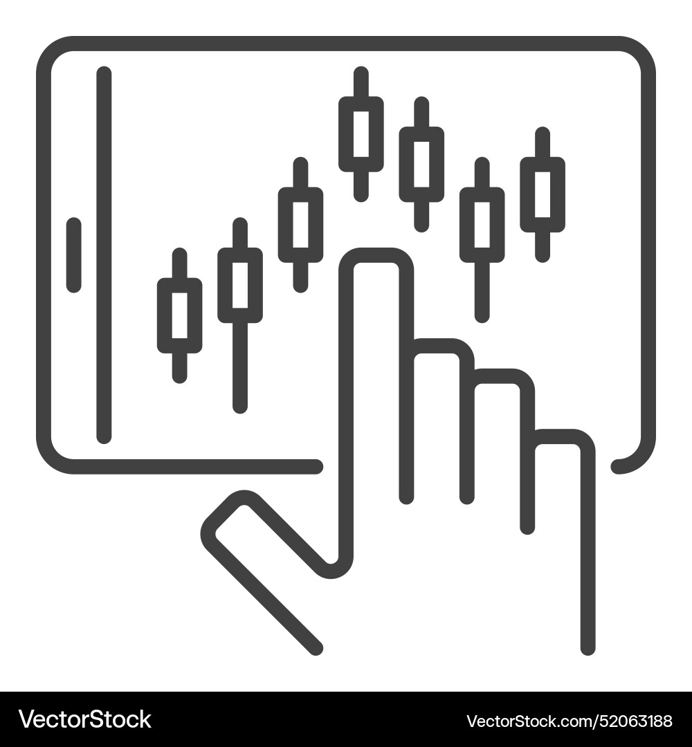 Tablet with candlestick chart stock trading icon – Royalty-Free Vector ...