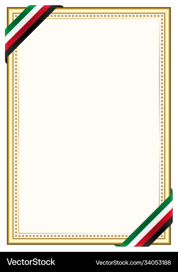 Vertical frame and border with kuwait flag Vertical frame and border with kuwait flag Vector Image