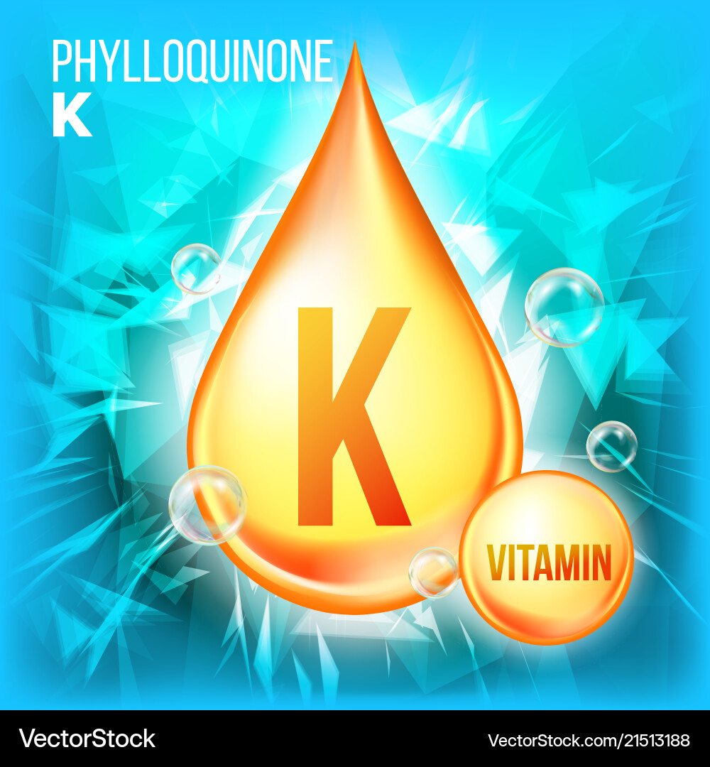 Vitamin K Gold Oil Drop Vector Image