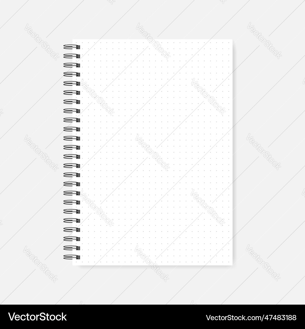 Wire bound dot grid a4 notepad - spiral dotted Wire bound dot grid a4 notepad - spiral dotted vector image