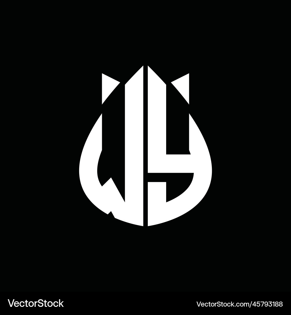Wy monogram drops crown shape images design Wy monogram drops crown shape images design Vector Image