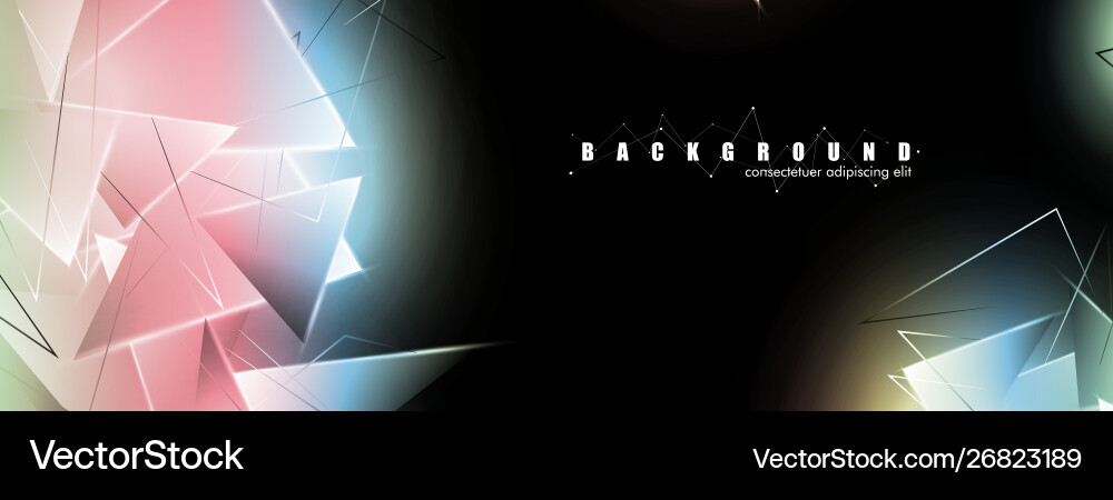 Abstract background with glowing triangles vector image