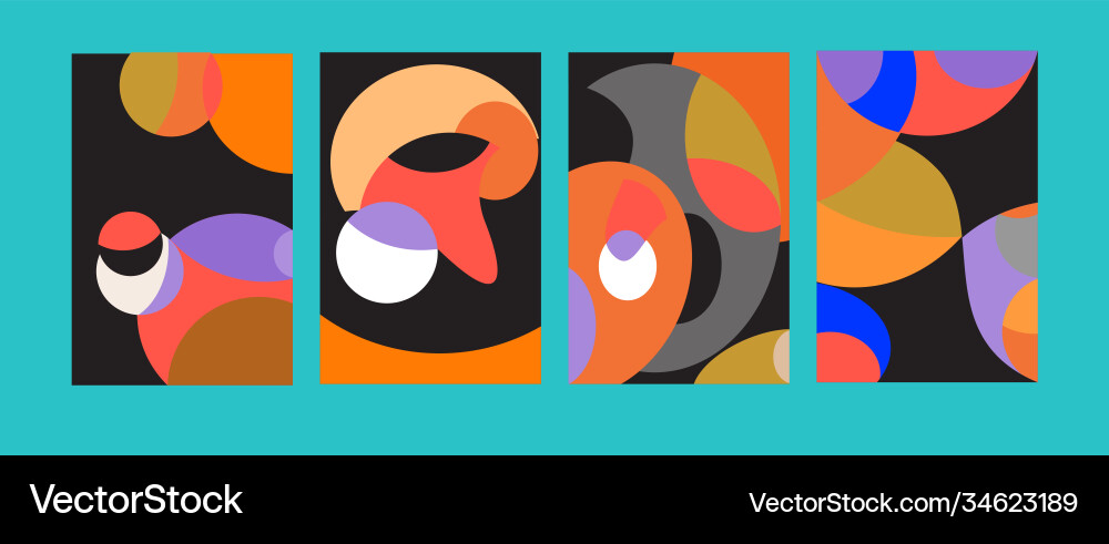 Abstract colorful geometric and curvy pattern Abstract colorful geometric and curvy pattern vector image