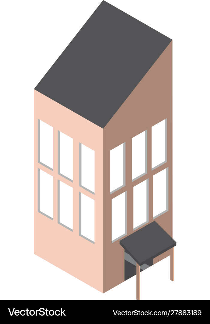 Building block construction architecture isometric vector image