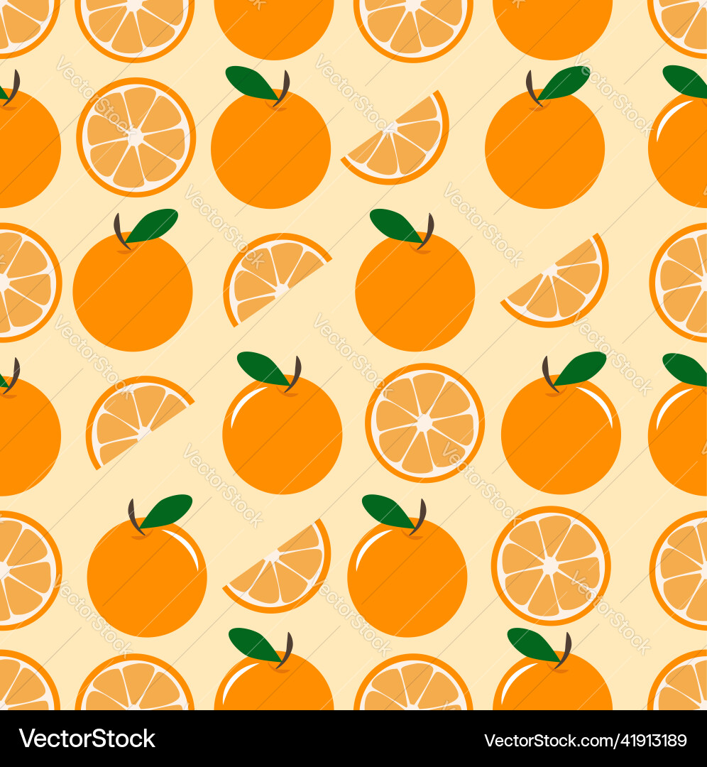 Citrus Slice Orange Pattern vector image