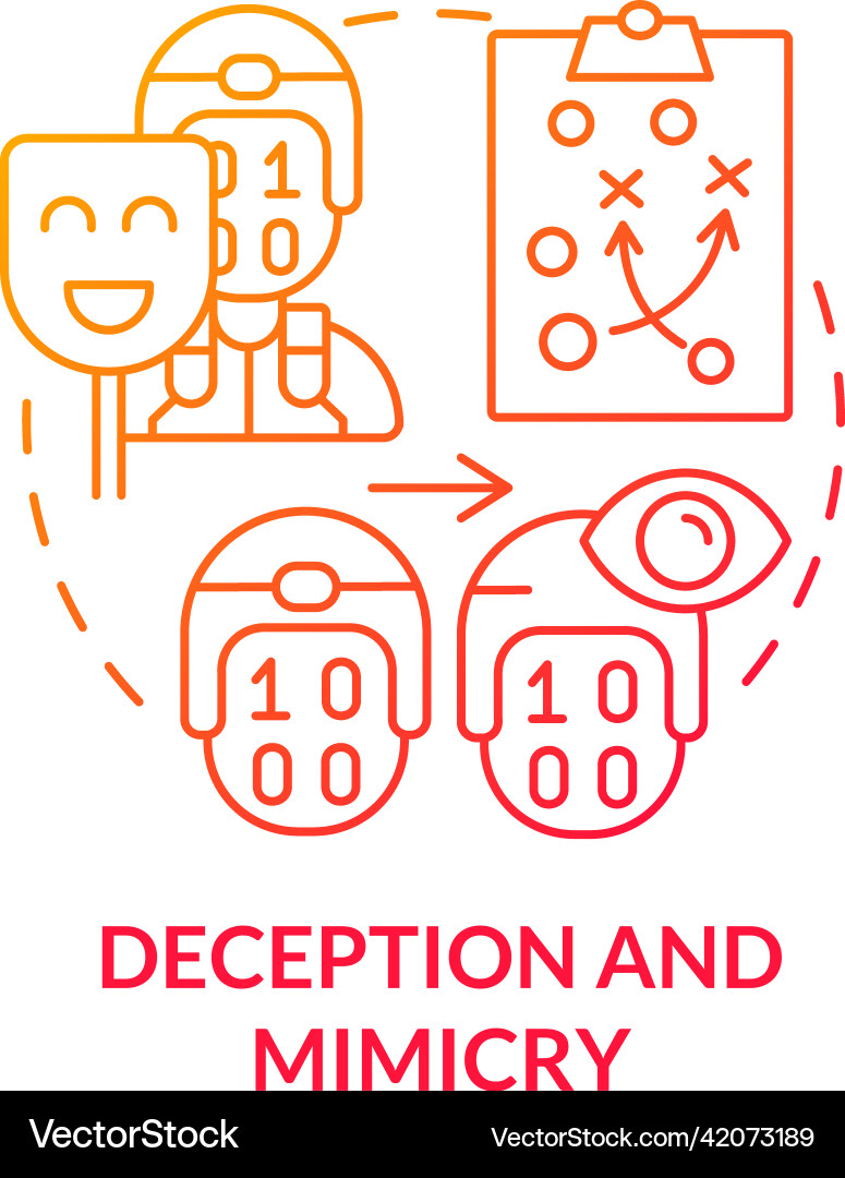 Deception and mimicry red gradient concept icon Deception and mimicry red gradient concept icon vector image