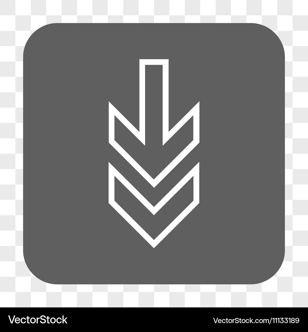 Direction down rounded square button Vector Image