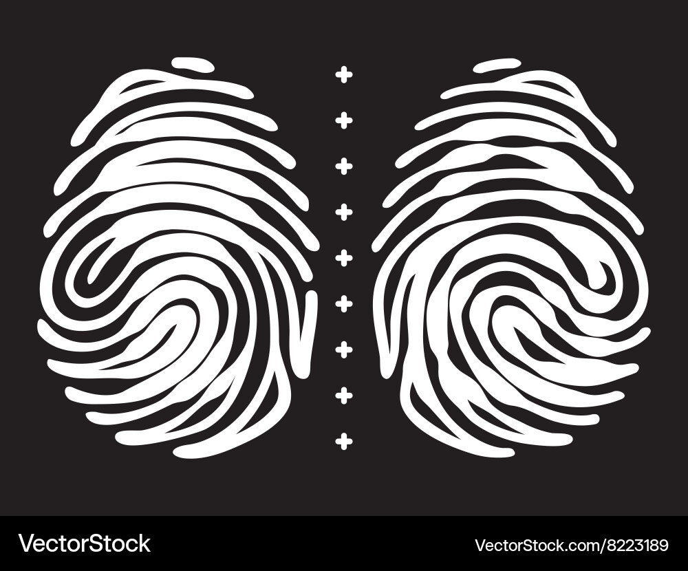 Fingerprint with keyhole and padlock shape vector image