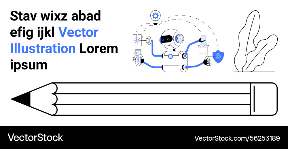 Futuristic robot engaged in tasks with ai elements vector image