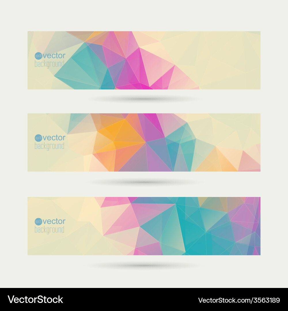 Geometric Polygon Banner Set Vector Image