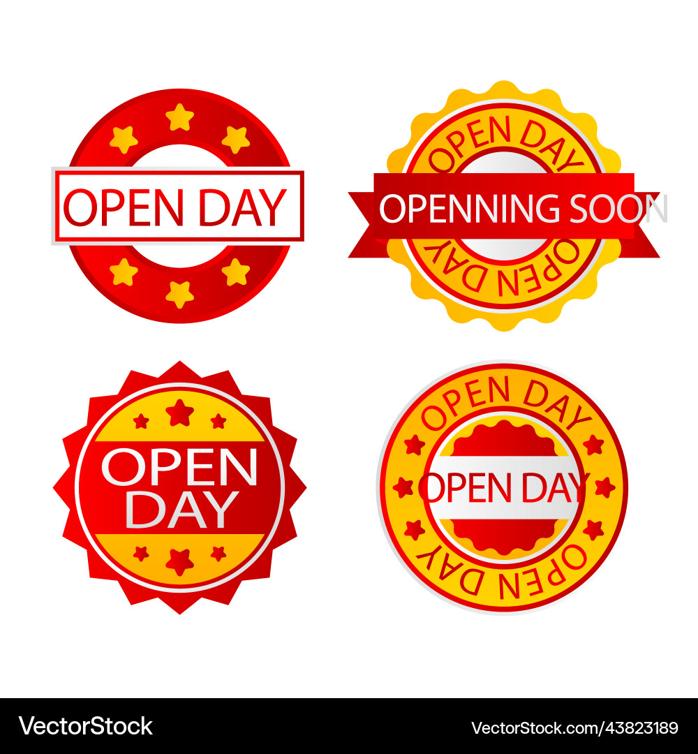 Gradient open day badges Vector Image