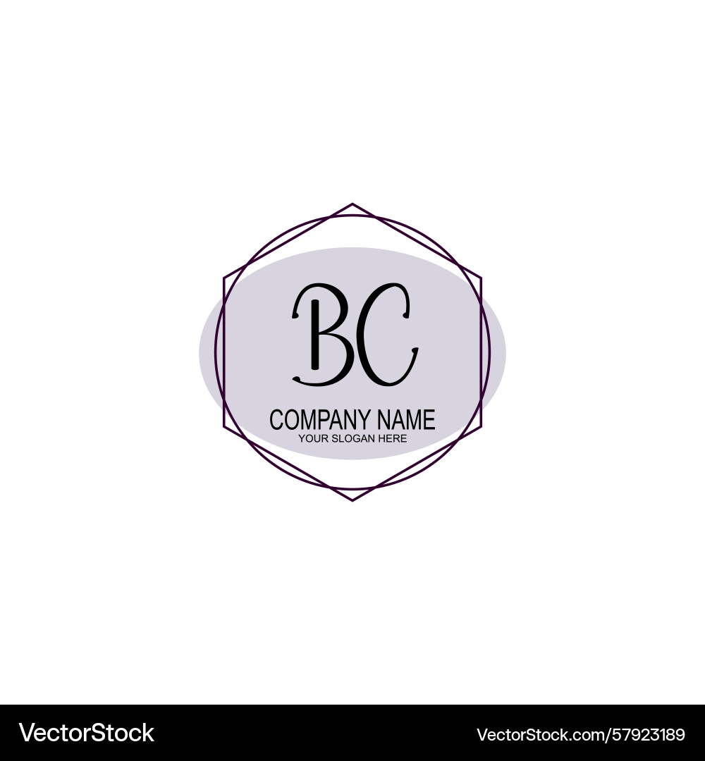 Handwriting logo concepts with initial bc Vector Image