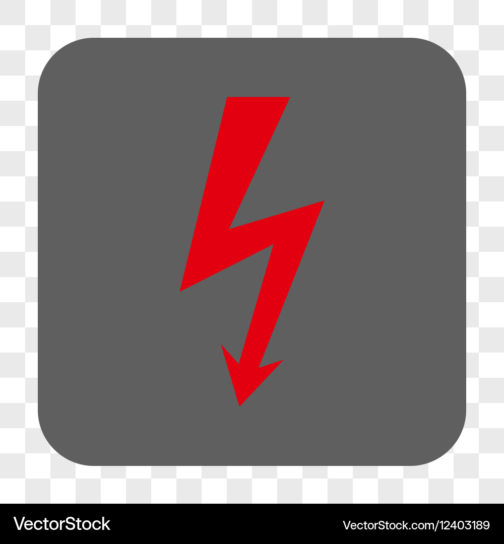High voltage rounded square button Vector Image