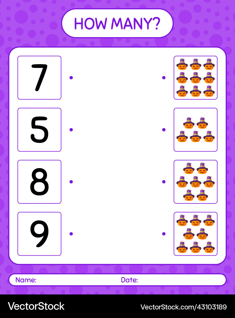 How many counting game with jack o lantern How many counting game with jack o lantern vector image