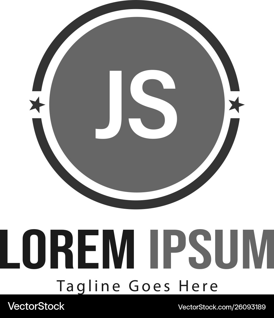 Initial js logo template with modern frame Initial js logo template with modern frame Vector Image