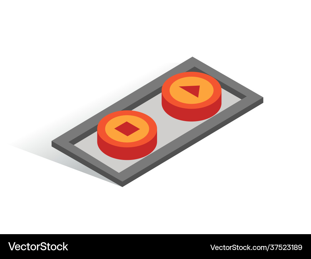 Isometric button isolated icon two Isometric button isolated icon two vector image