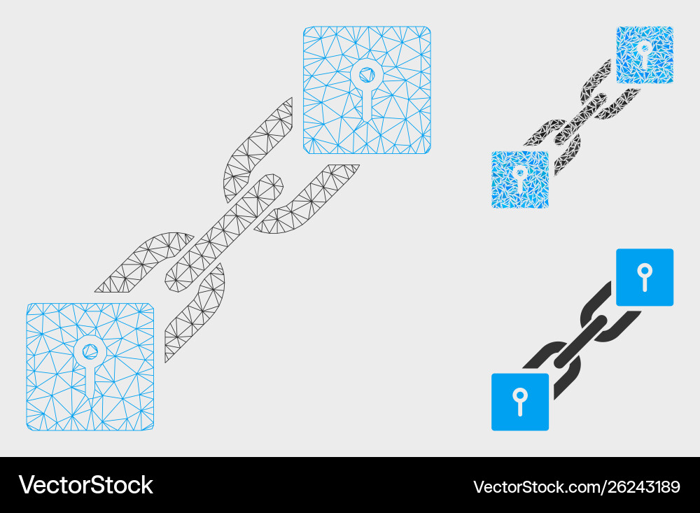 Locker blockchain mesh 2d model Locker blockchain mesh 2d model vector image