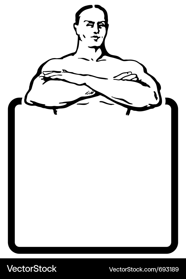 Man with Banner Vector Image