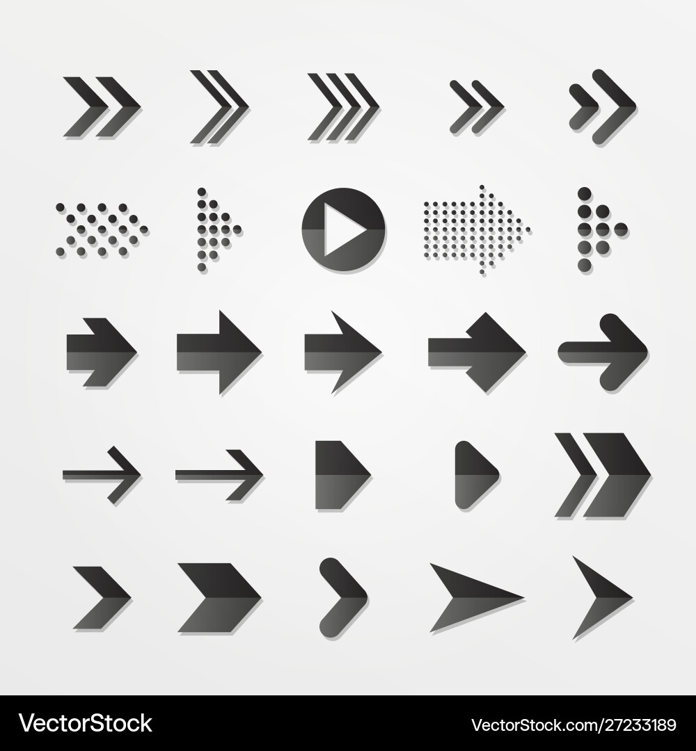 Pointer arrow signs set vector image