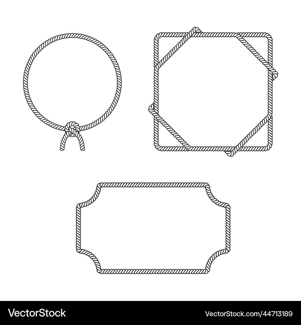 Rope boarder circle pattern frame Royalty Free Vector Image