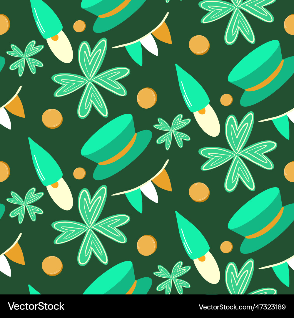 Seamless pattern for st patrick s day with clover Vector Image