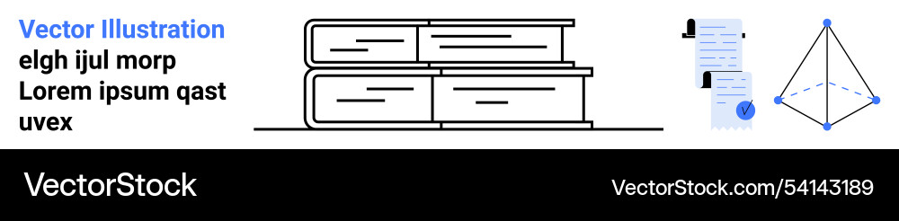 Stack of books document with checkmarks Stack of books document with checkmarks Vector Image