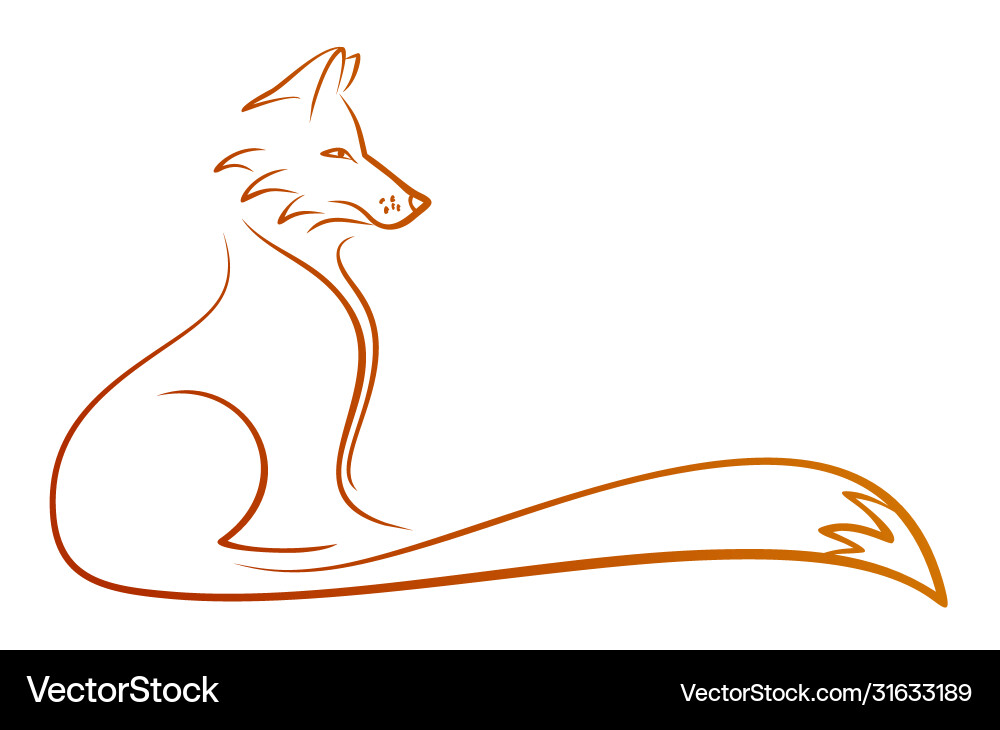 Symbol stylized fox vector image