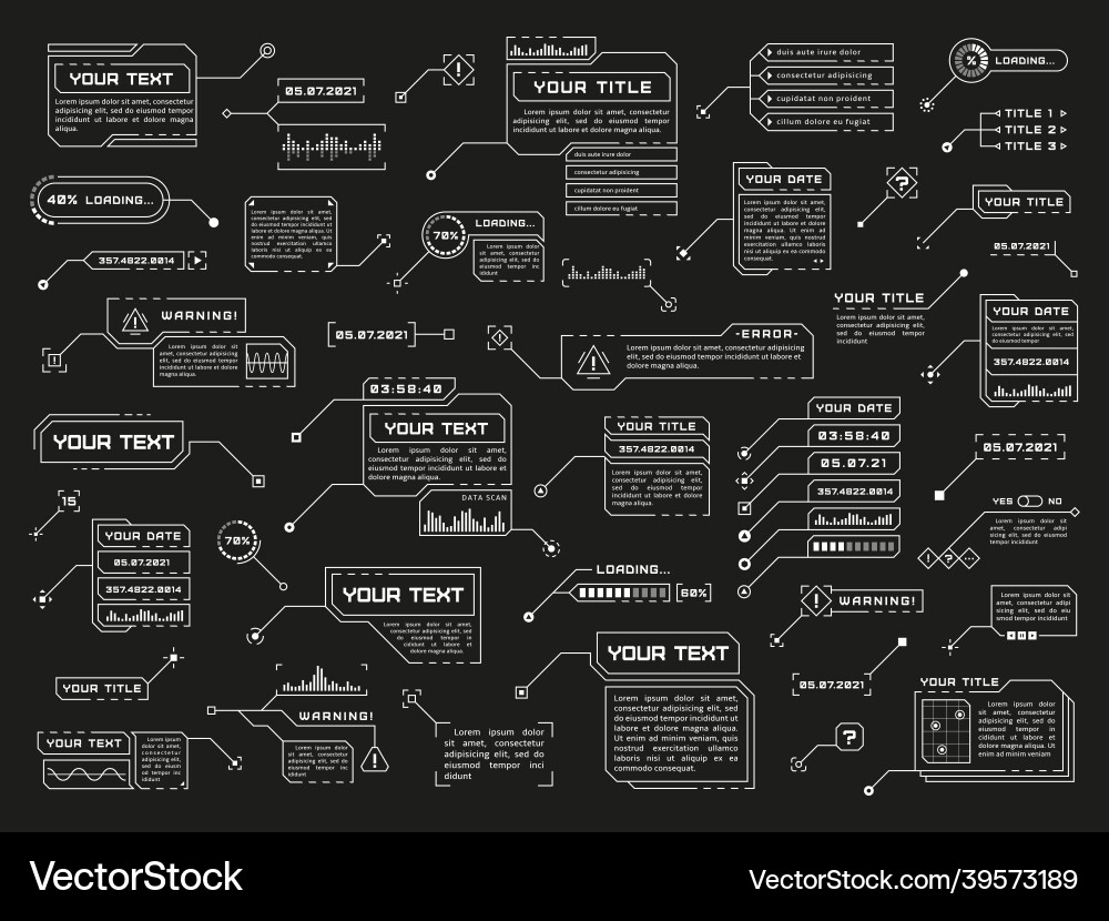 Tech Callout Digital Frames vector image