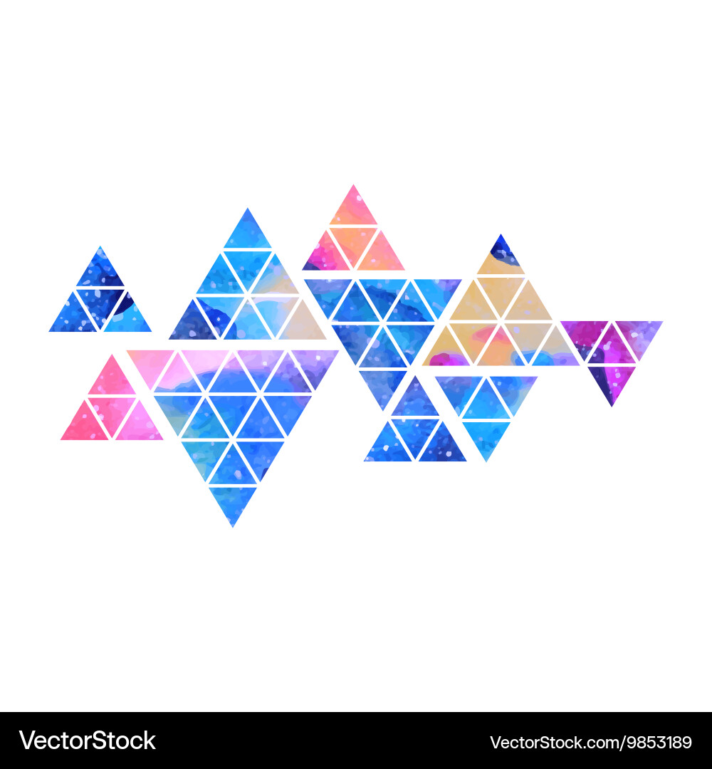 Triangular space design abstract watercolor vector image