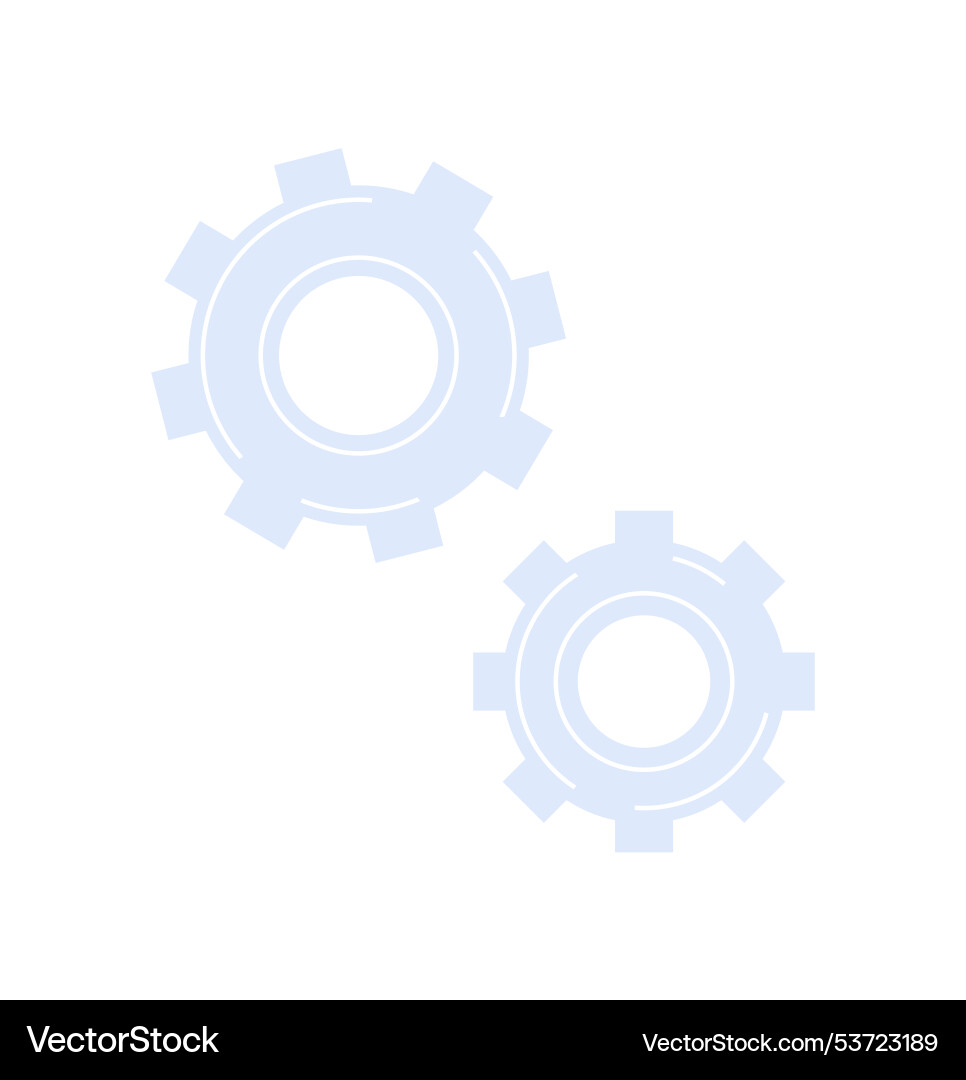 Two interlocking gears representing teamwork Two interlocking gears representing teamwork Vector Image