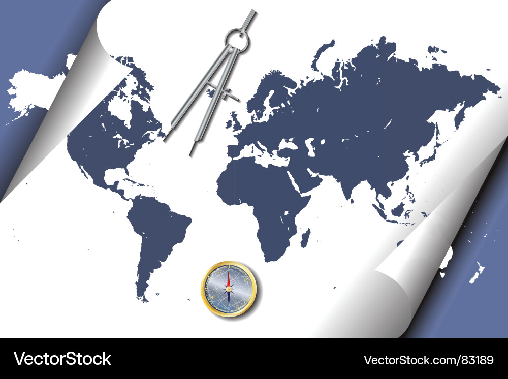 World Map Scroll Vector Image