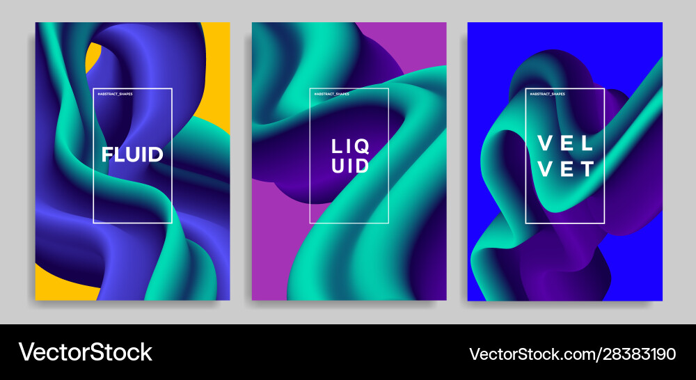 Abstract design templates with 3d flow shapes Vector Image