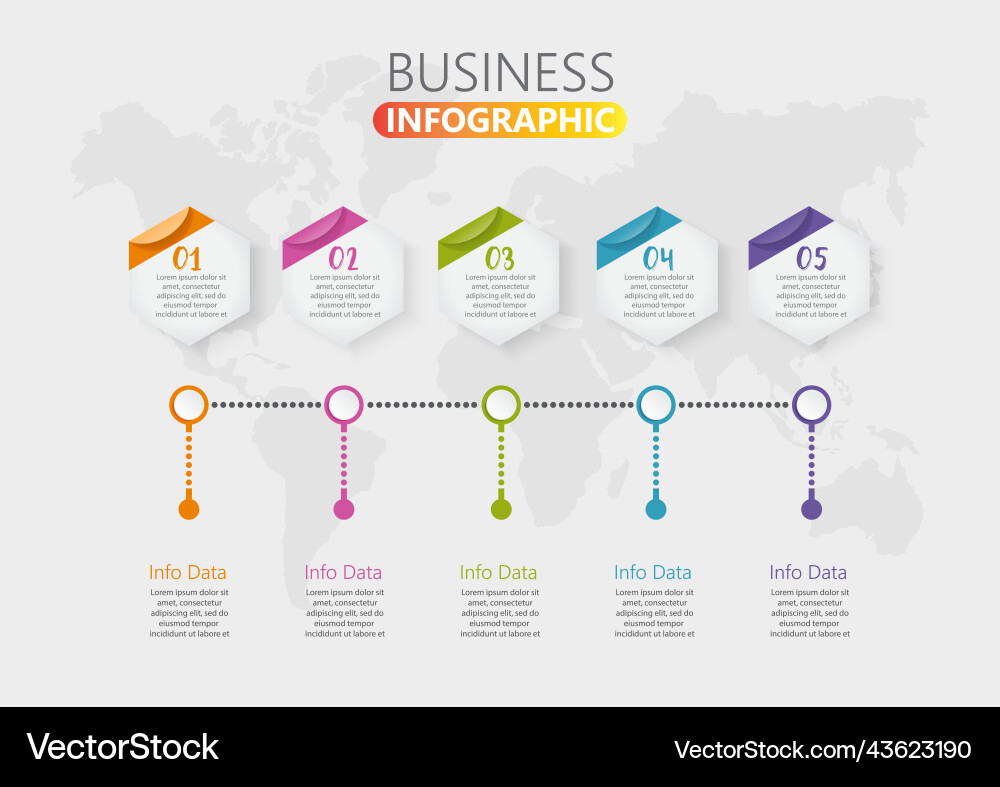 Business data visualization process chart vector image
