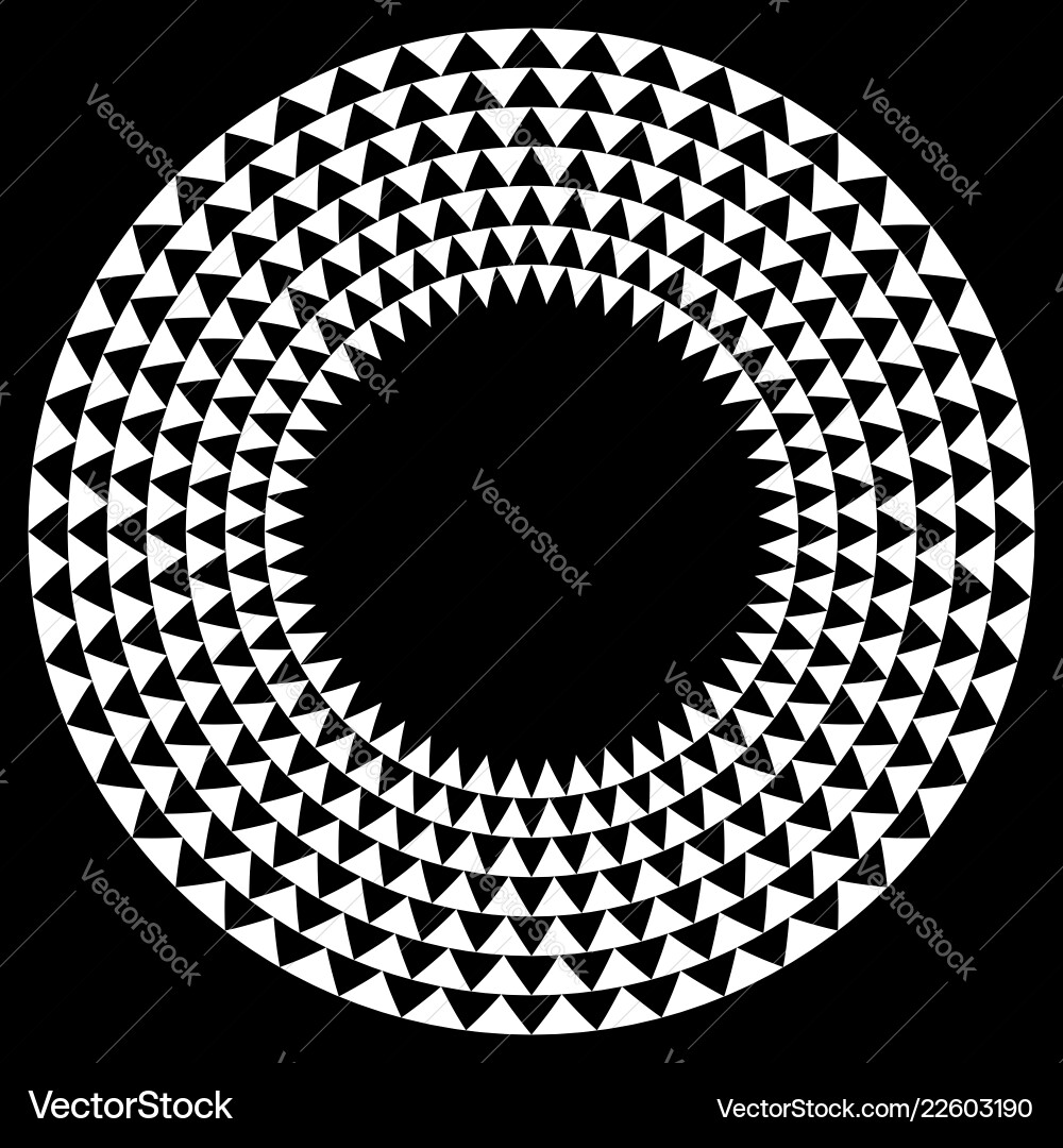 Circle with triangle pattern - textured circular Circle with triangle pattern - textured circular vector image