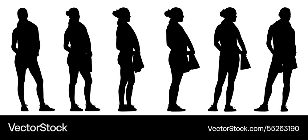 Conceptual black silhouette of an active wo Conceptual black silhouette of an active wo vector image