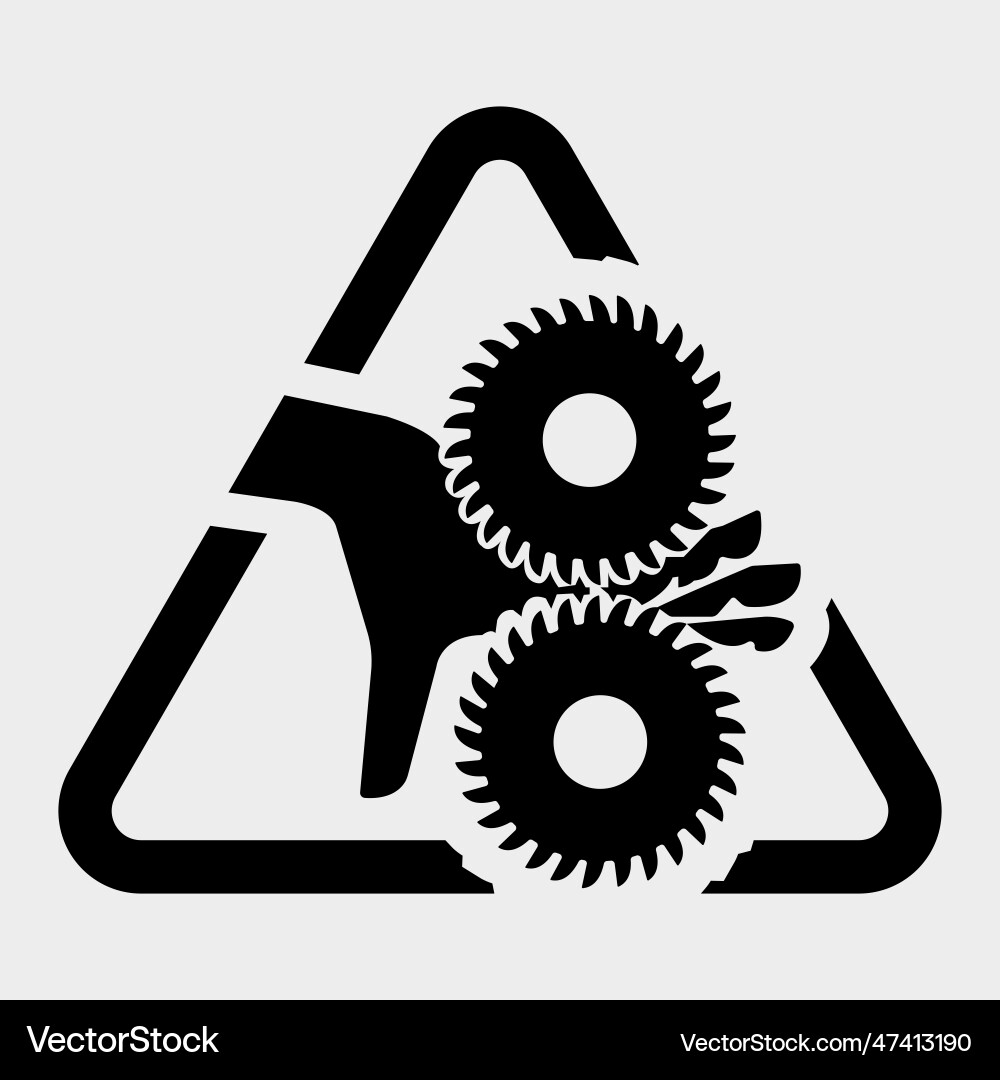 Cutting of fingers rotating blades symbol sign Cutting of fingers rotating blades symbol sign vector image