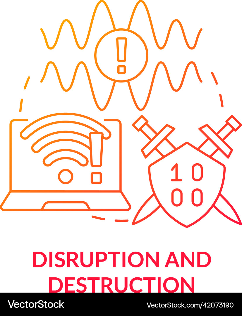 Disruption and destruction red gradient concept Disruption and destruction red gradient concept vector image