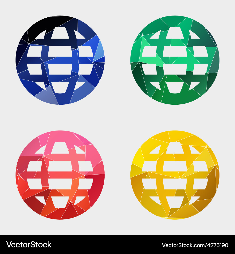 Globe icon abstract triangle Vector Image