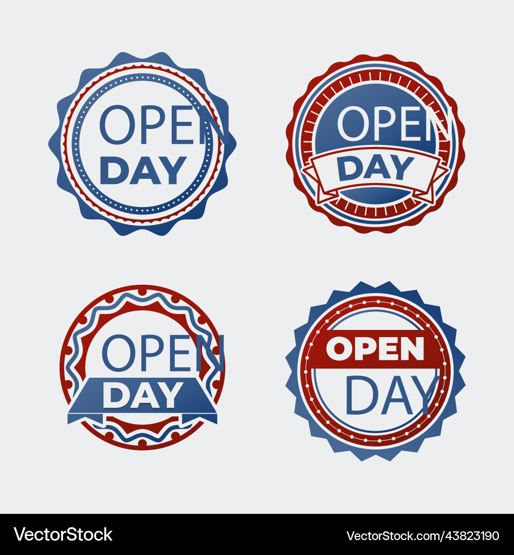 Gradient open day badges Vector Image