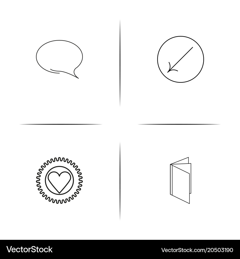 Interface simple linear icons set outlined vector image