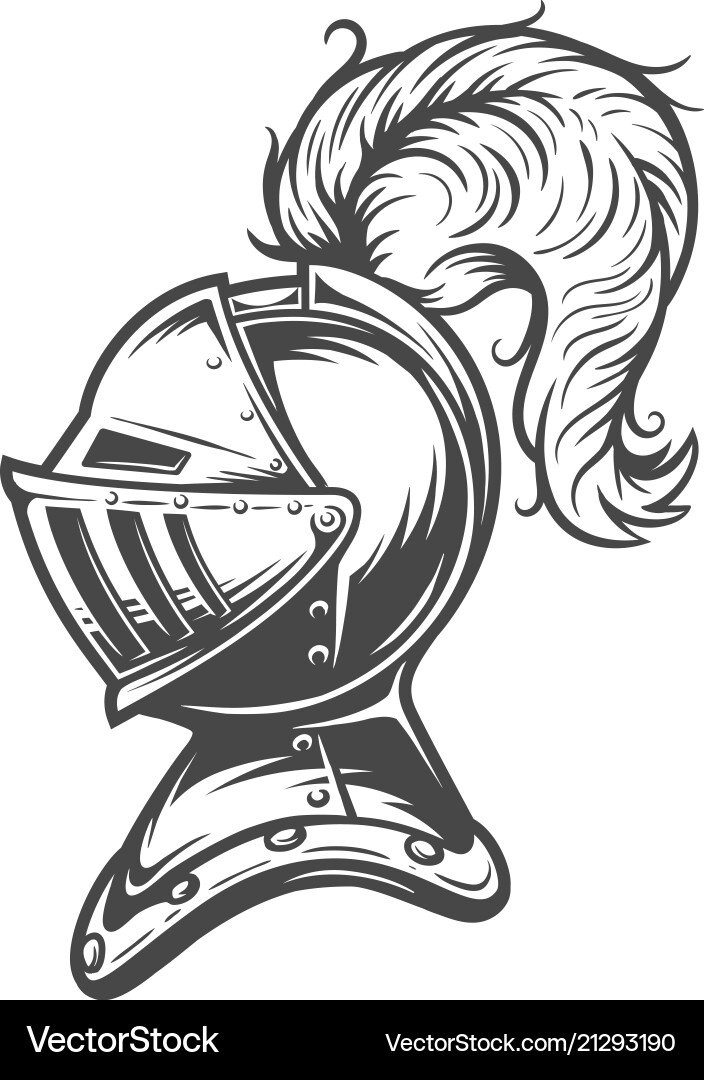 Medieval Knight Helmet Vector Image